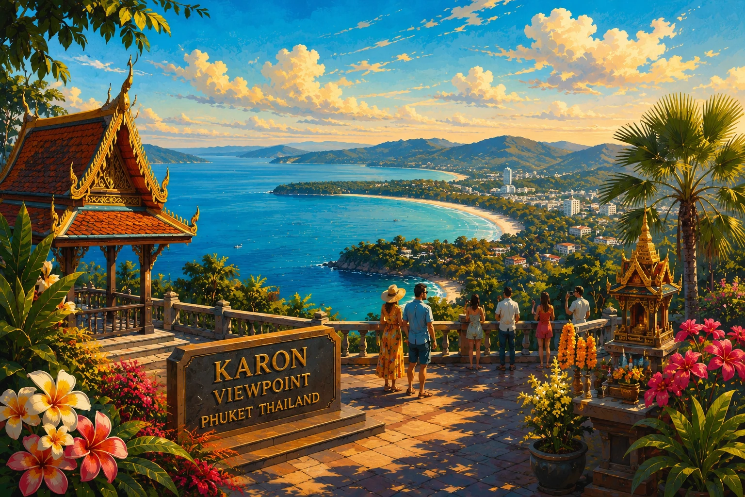 Karon Viewpoint overlooking Phuket's west-coast bays