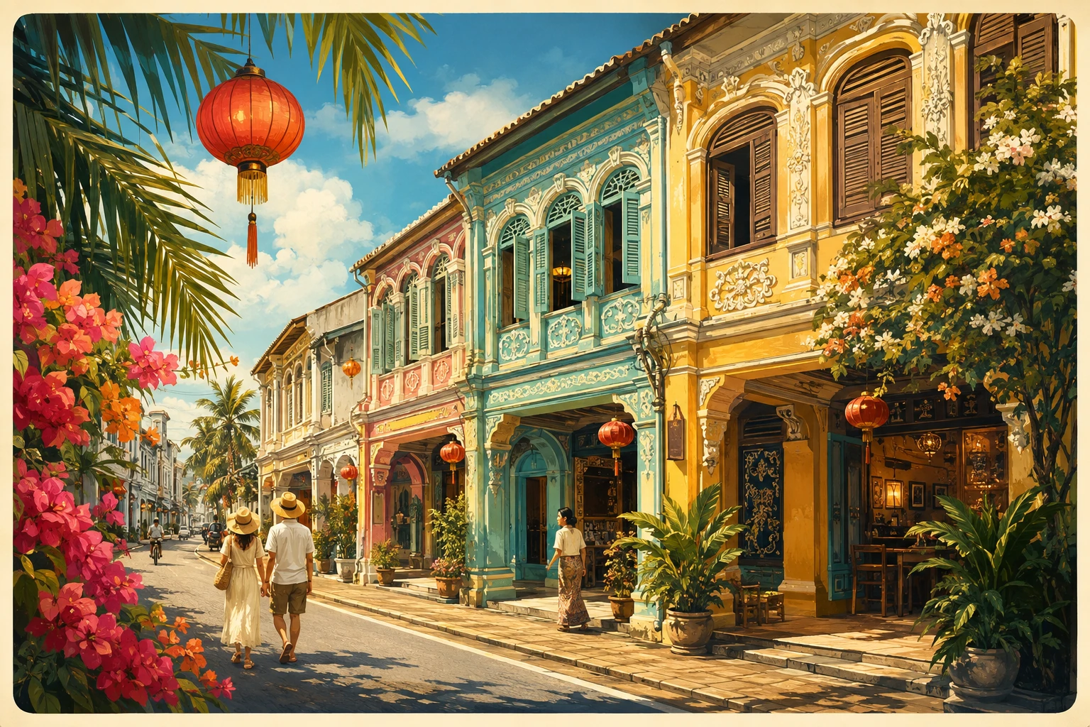Colorful Sino-Portuguese shophouses in Old Phuket Town