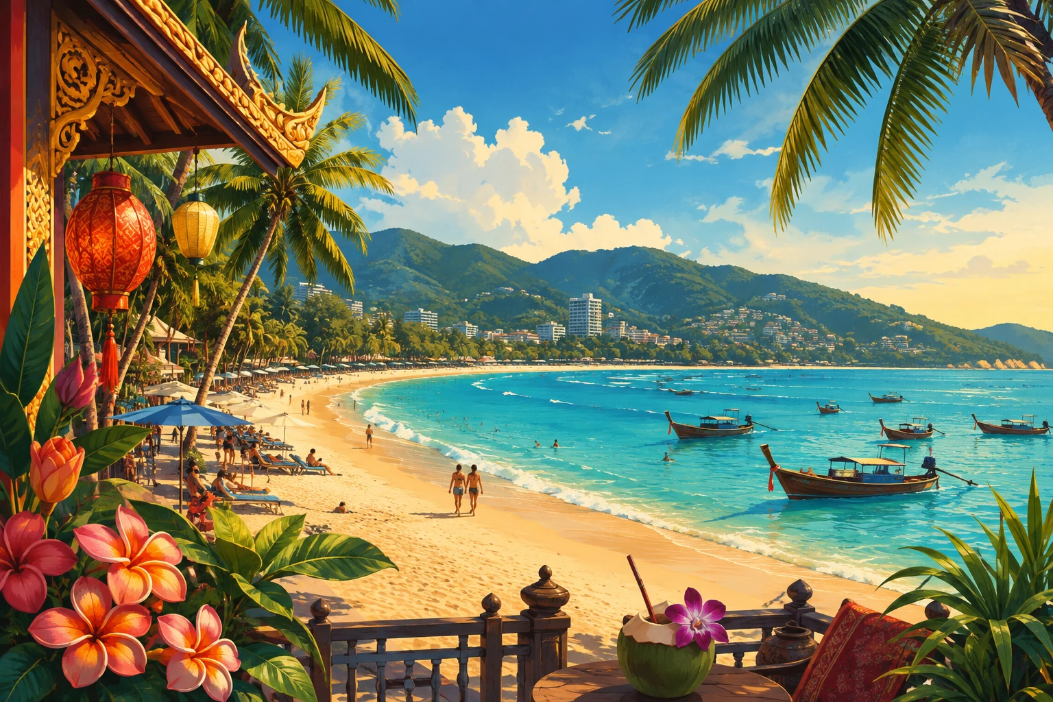 Patong Beach and bay in Phuket
