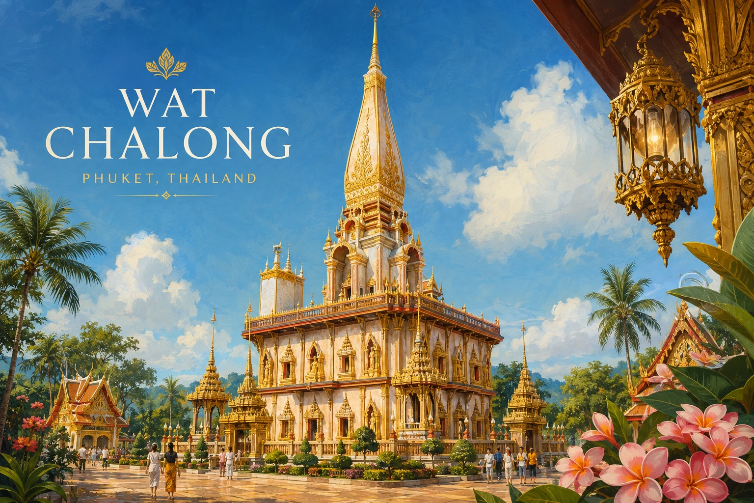 Ornate Wat Chalong temple in Phuket