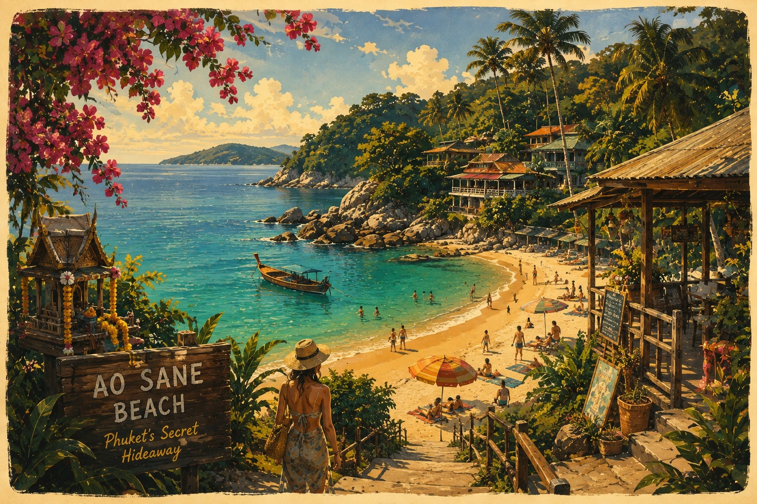 Small rocky Ao Sane Beach in Phuket