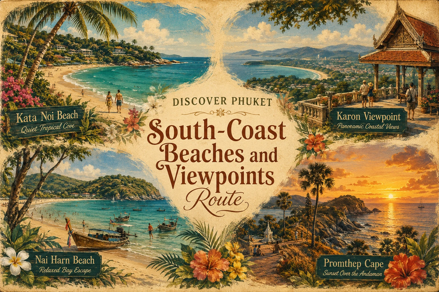 Illustrated south-coast Phuket route