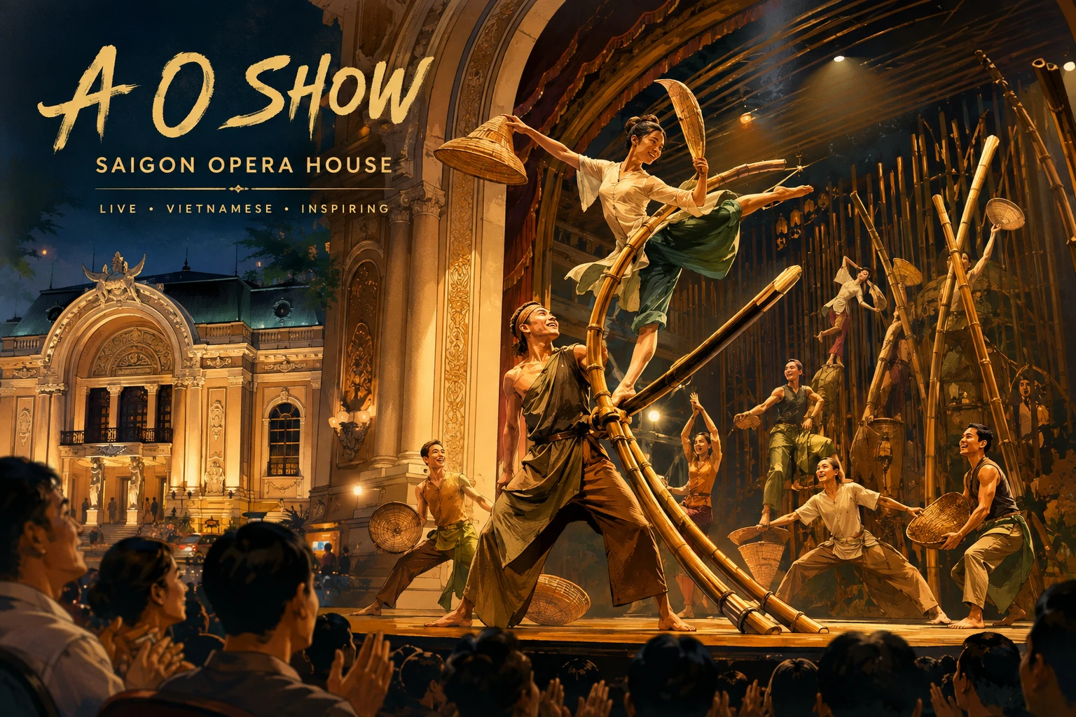 Acrobatic A O Show performance at Saigon Opera House