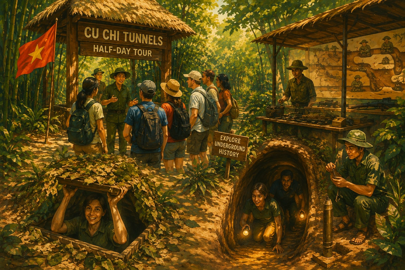 Guided visit to the Cu Chi Tunnels near Saigon