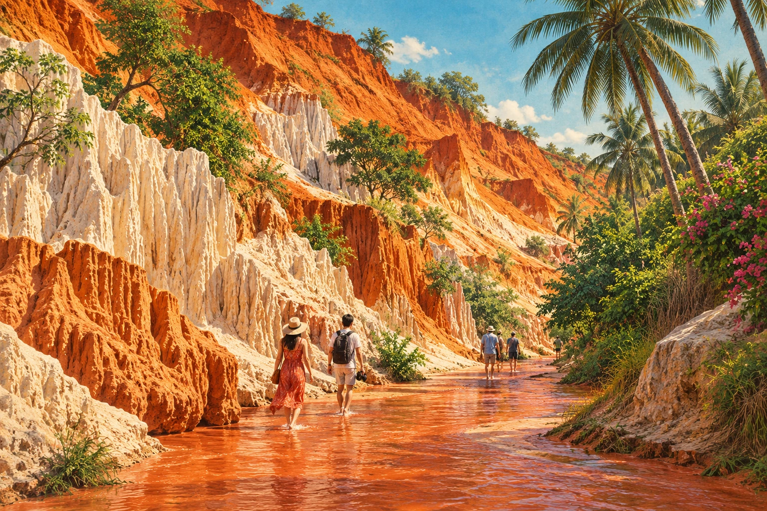 Illustrated view of Fairy Stream in Phan Thiet