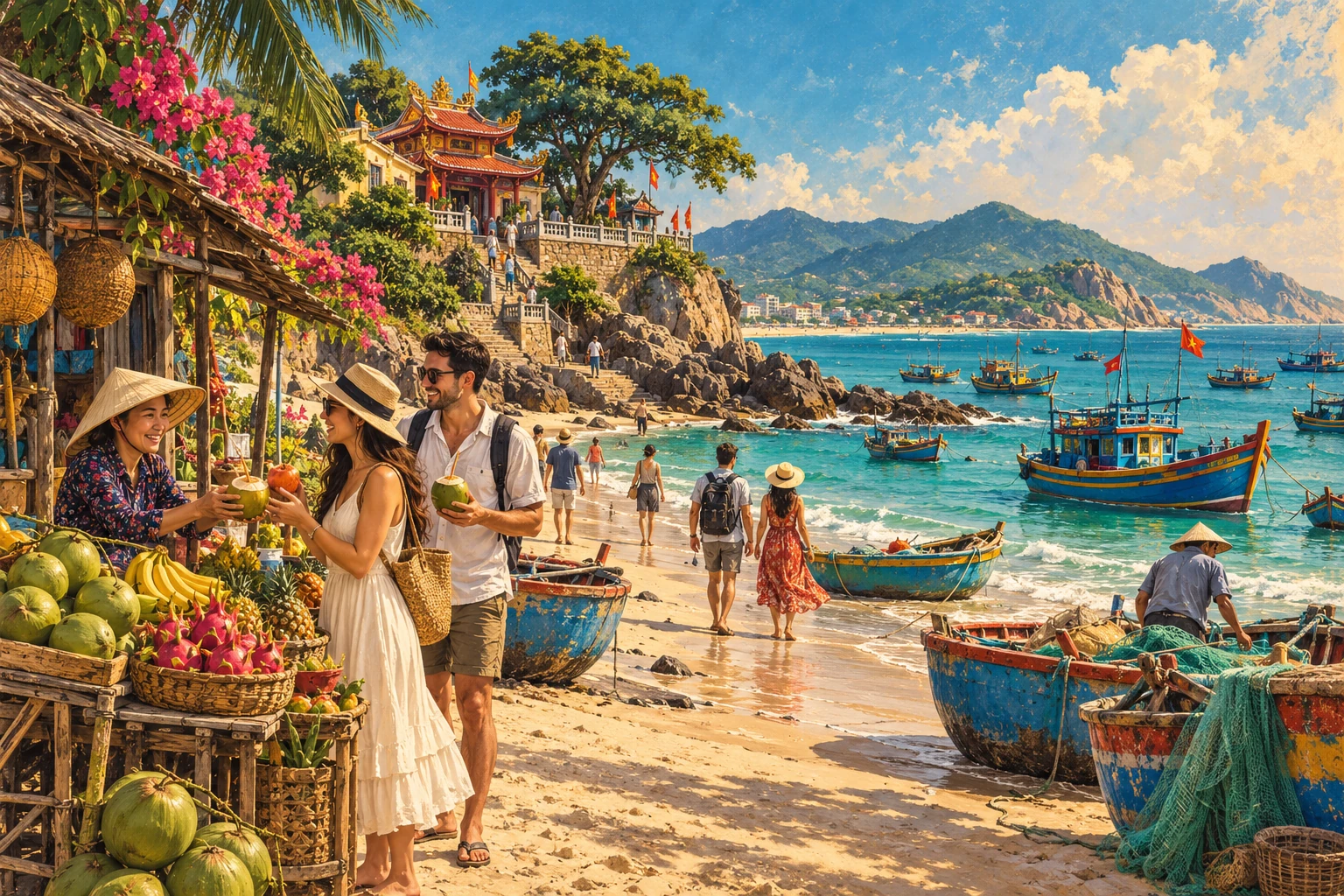 Travelers enjoying Long Hai Coastal Day Trip in Vung Tau