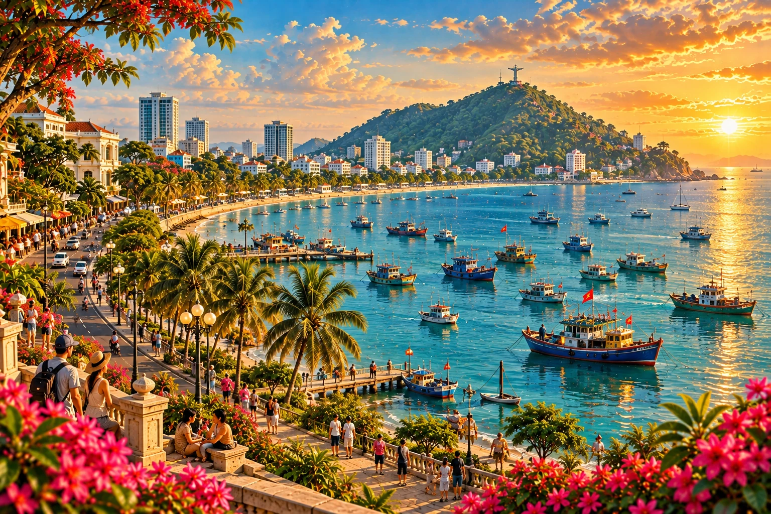 Illustrated view of Front Beach in Vung Tau