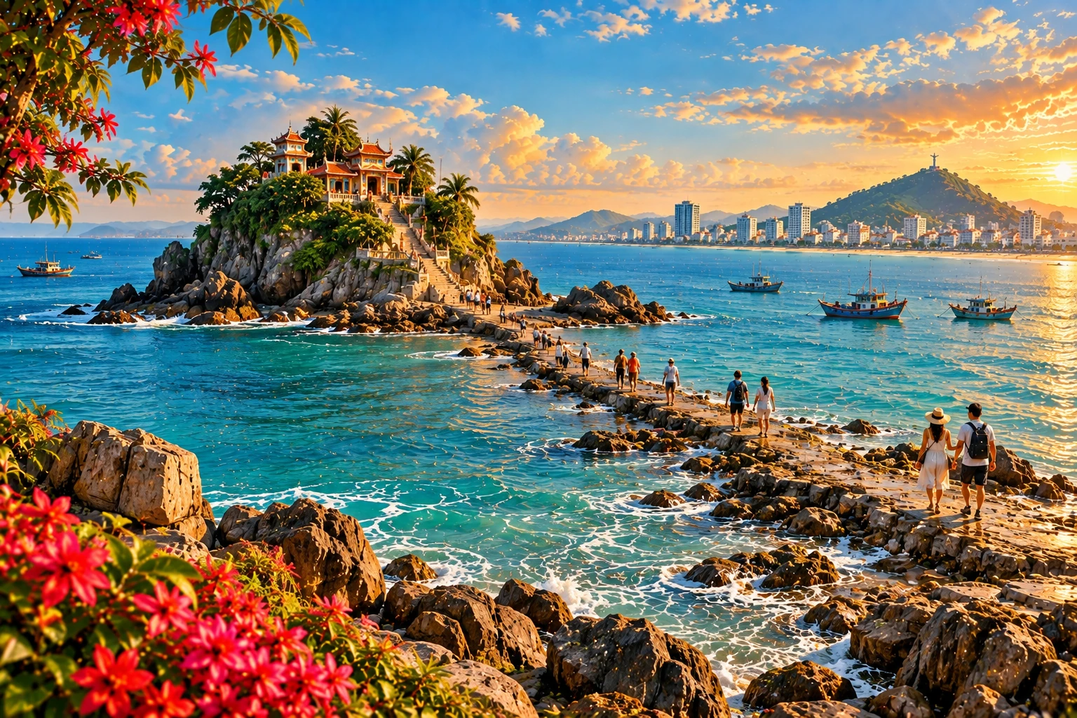 Illustrated view of Hon Ba Island in Vung Tau