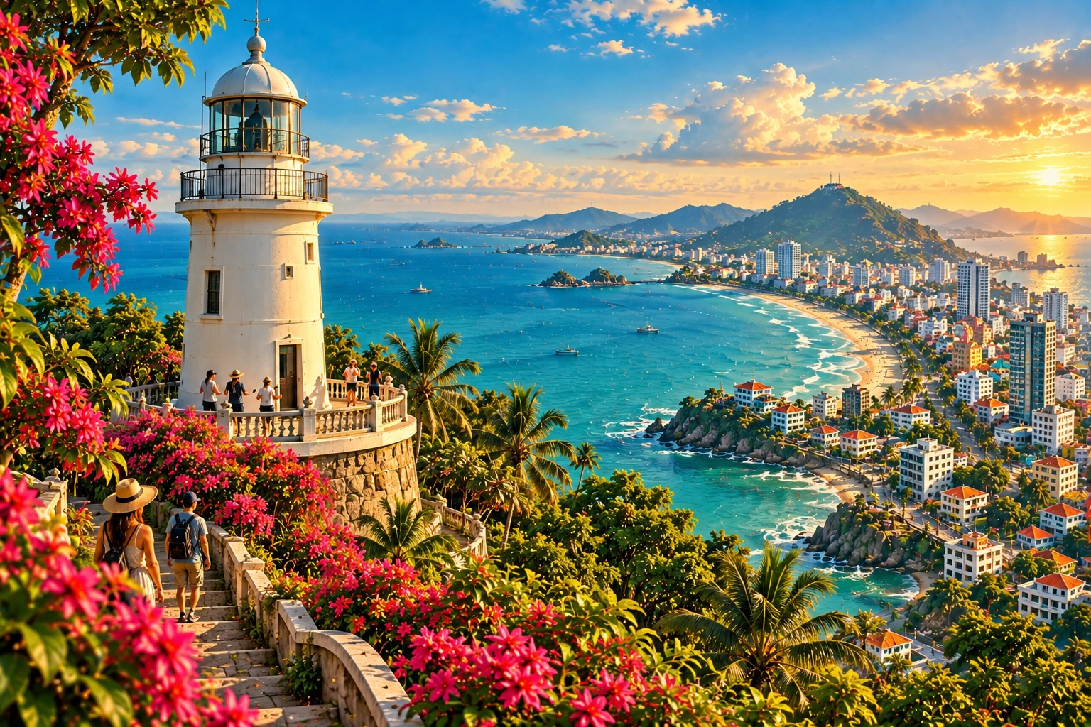 Illustrated view of Vung Tau Lighthouse in Vung Tau