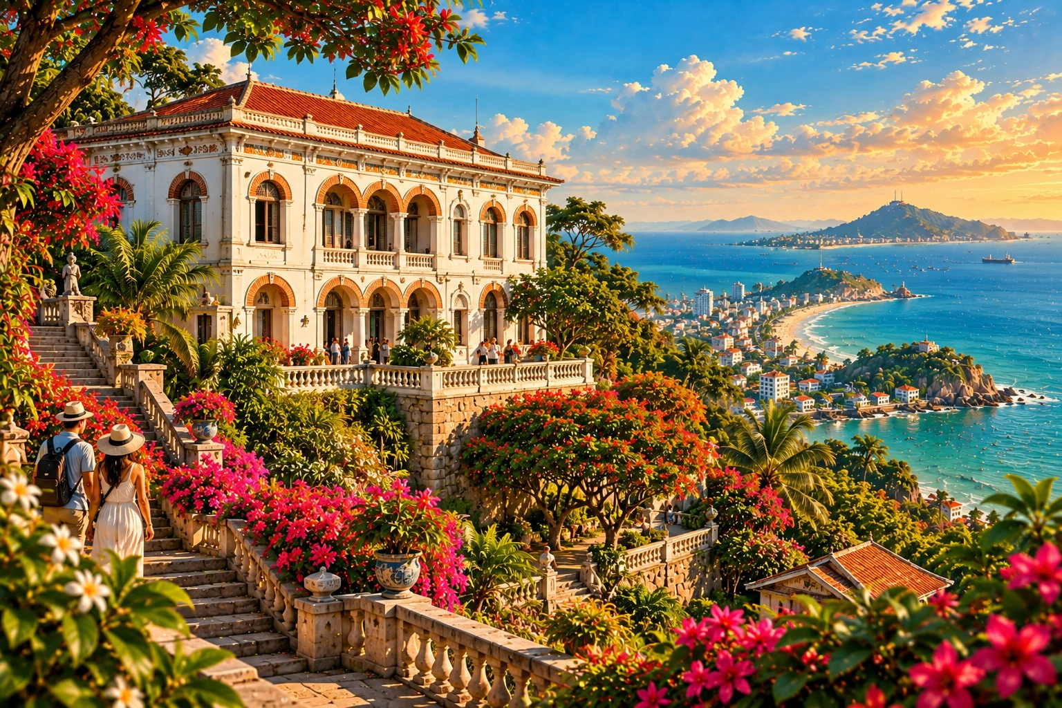 Illustrated view of White Palace in Vung Tau