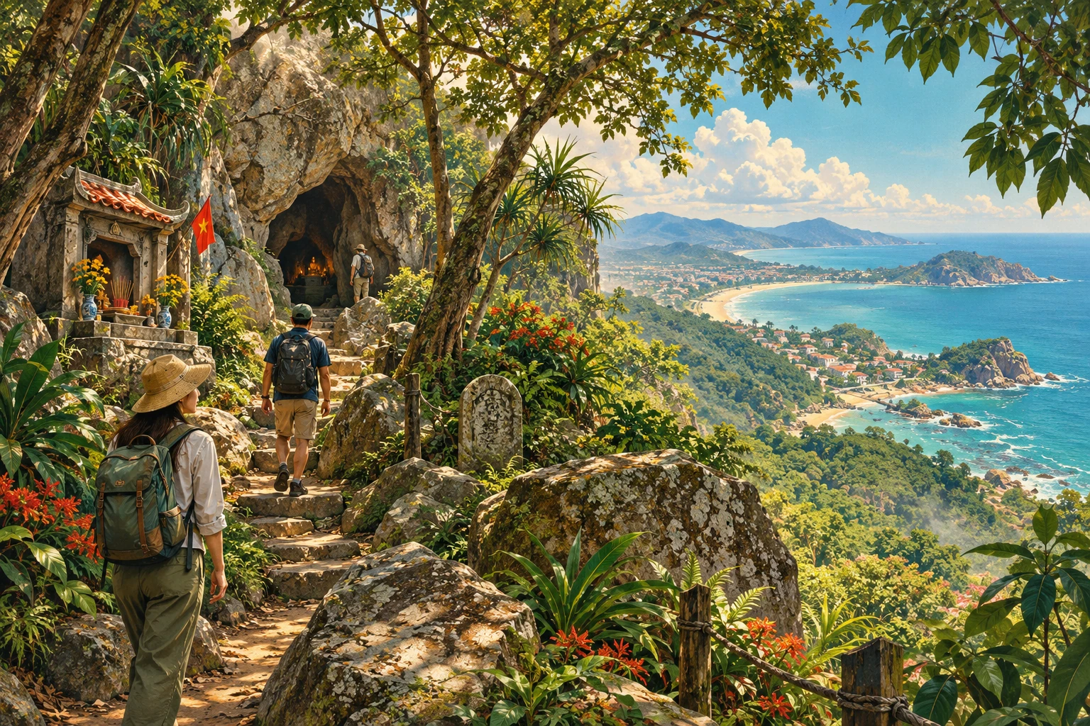 Atmospheric illustrated view of Minh Dam Mountain