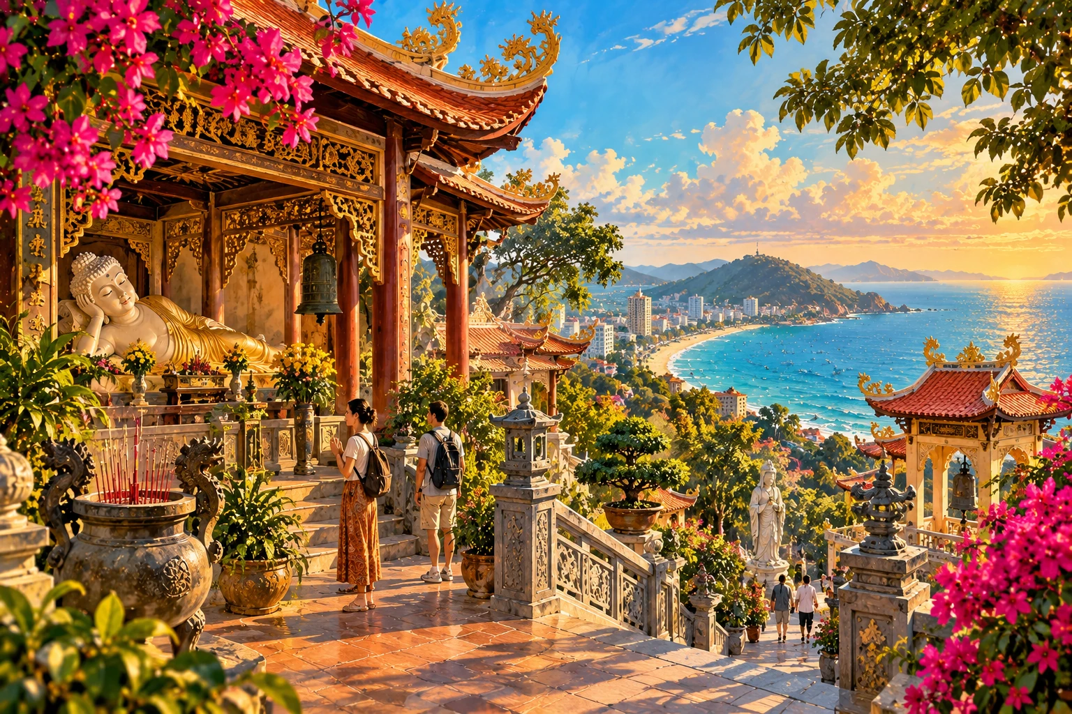 Atmospheric illustrated view of Nirvana Vihara