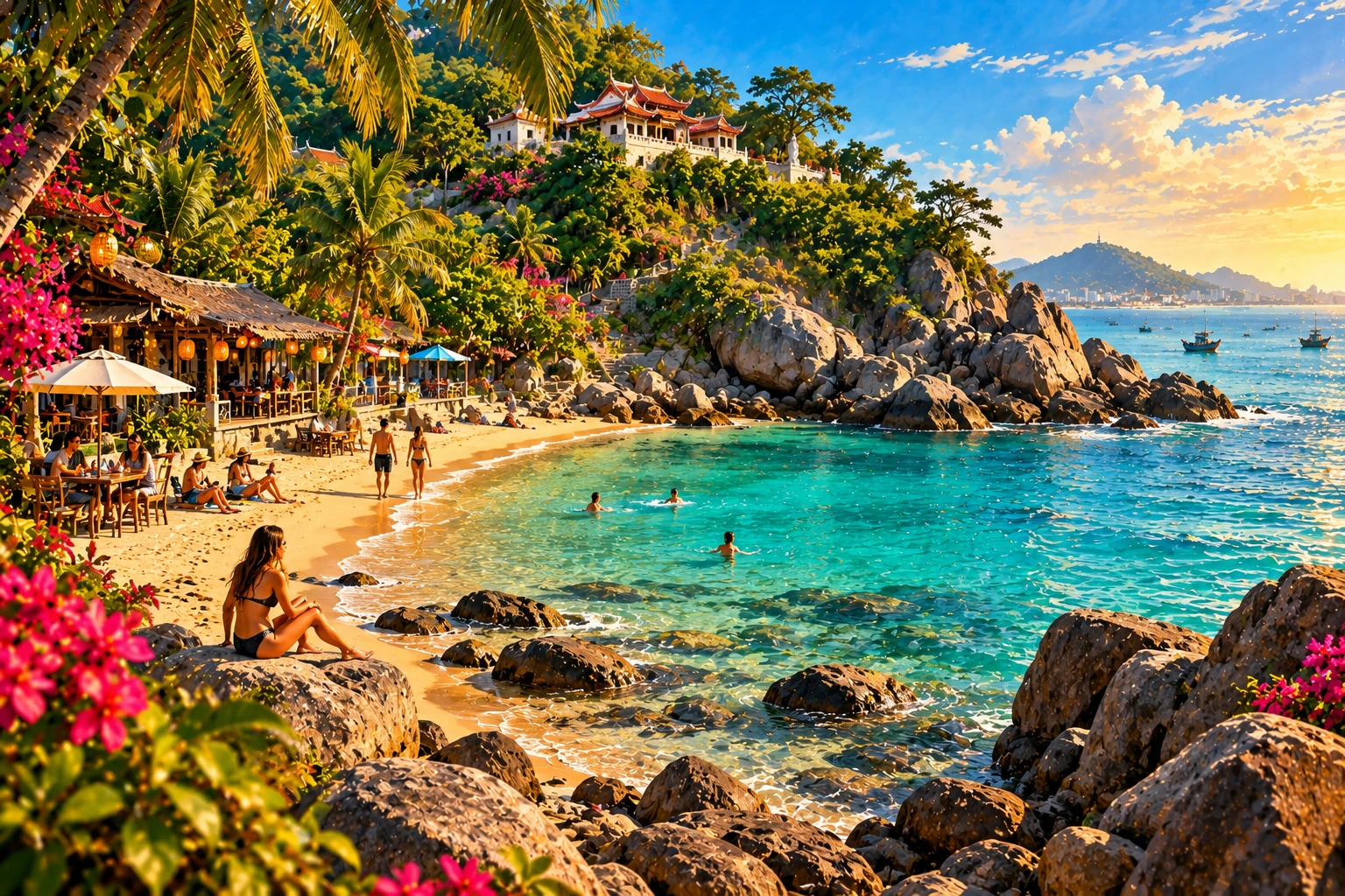 Atmospheric illustrated view of Pineapple Beach