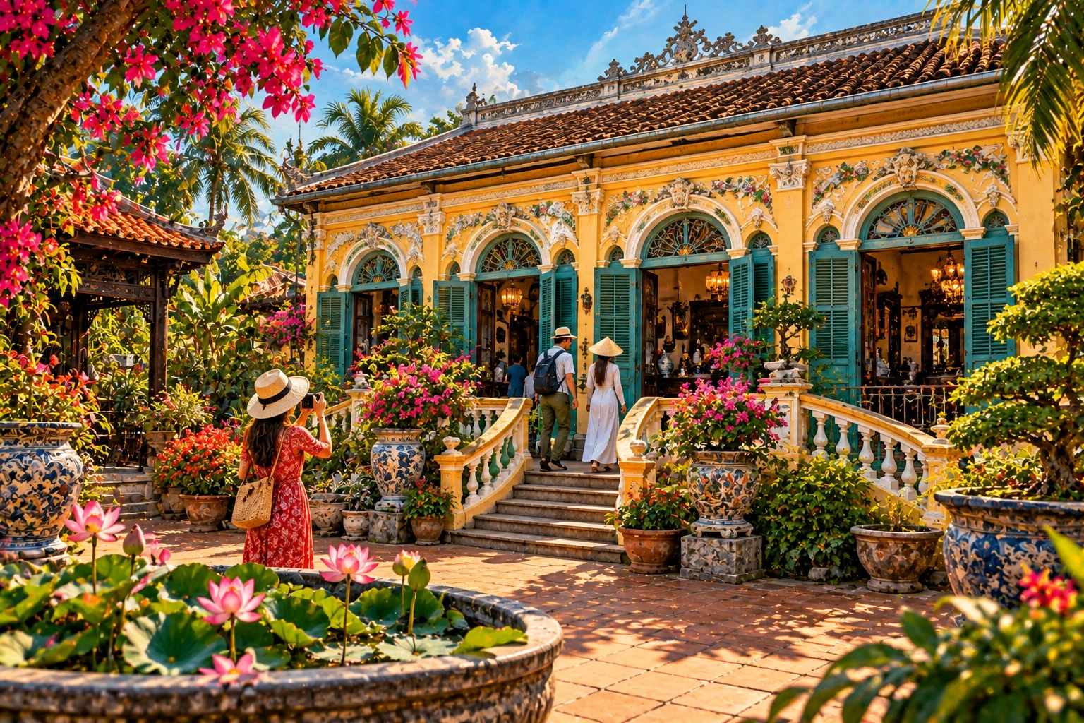 Illustrated view of Binh Thuy Ancient House in Can Tho