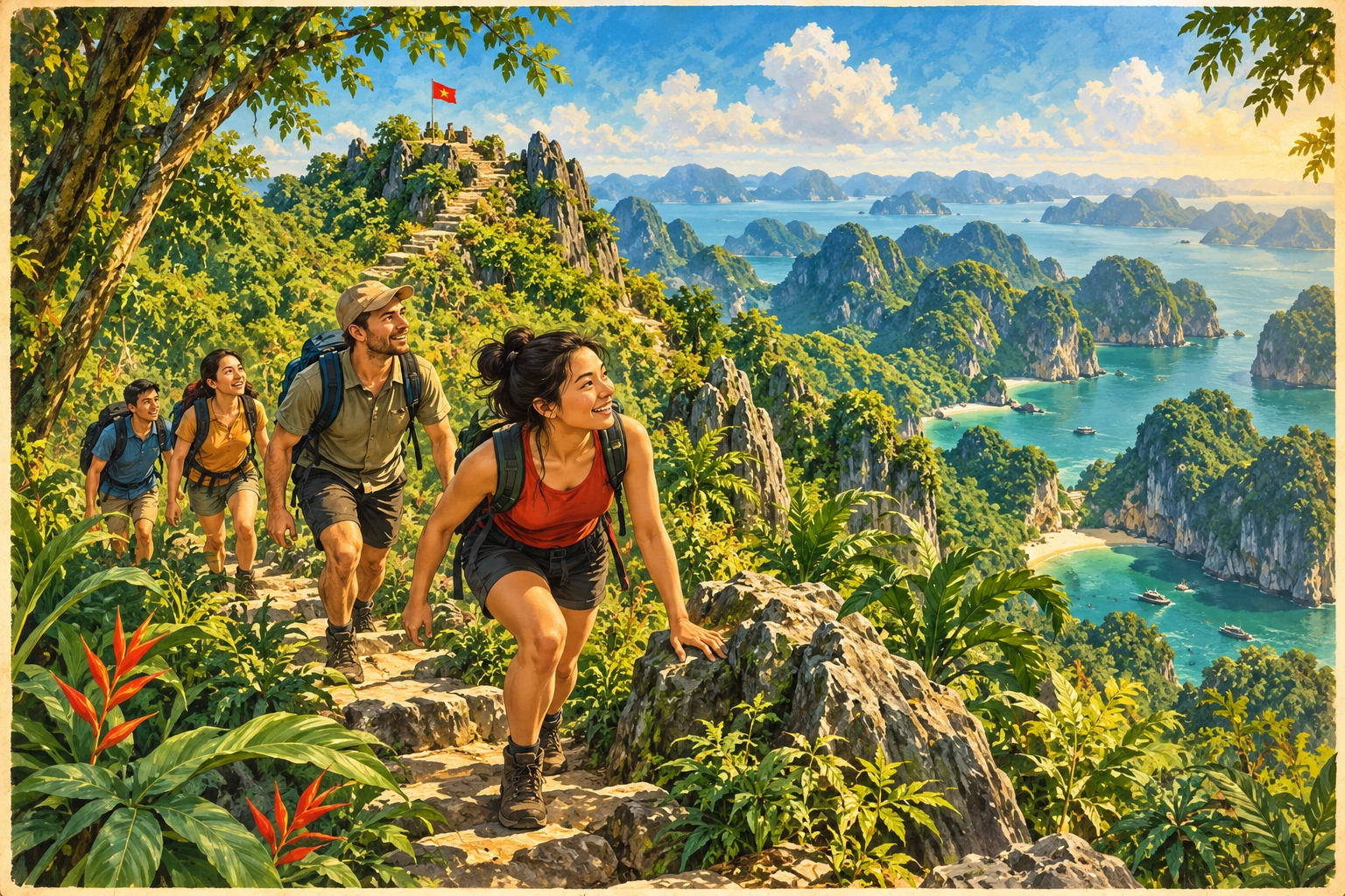 Travelers enjoying Cat Ba National Park Trek in Hai Phong