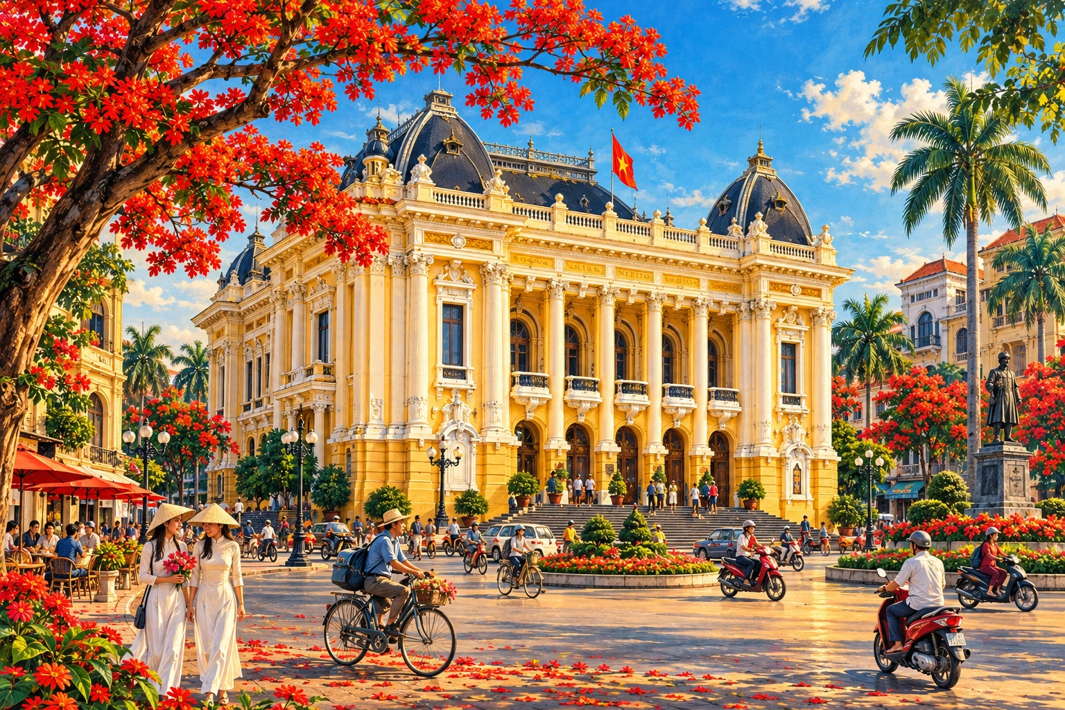 Illustrated view of Hai Phong Opera House in Hai Phong