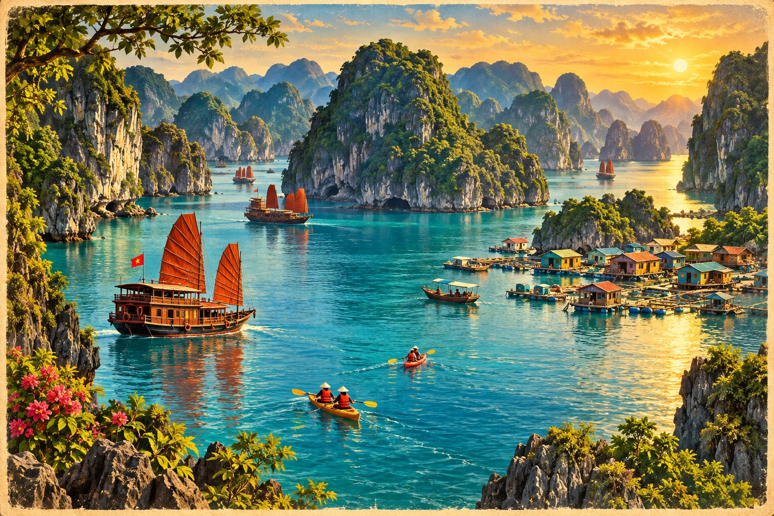 Illustrated view of Lan Ha Bay in Hai Phong
