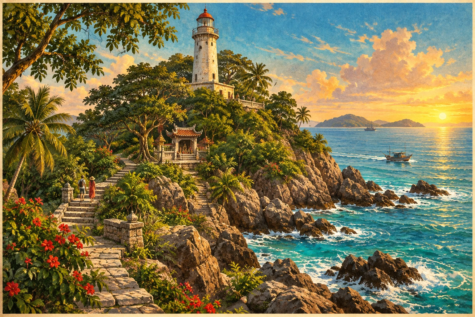 Atmospheric illustrated view of Hon Dau Island