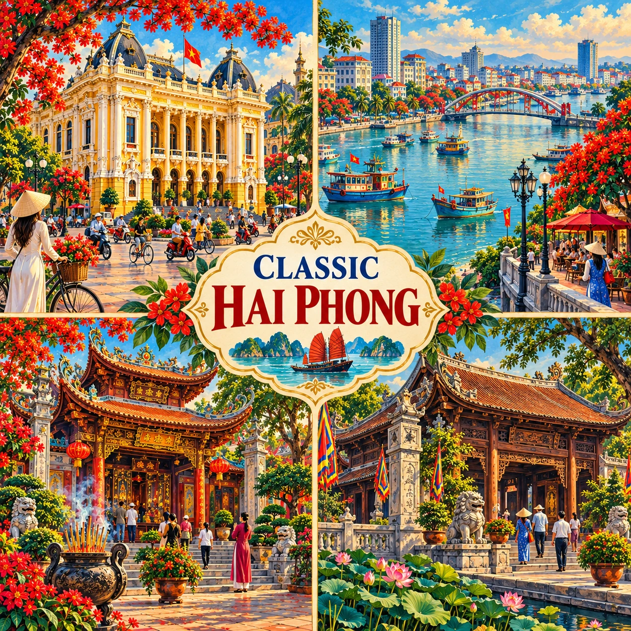 Illustrated Classic Hai Phong Highlights route in Hai Phong
