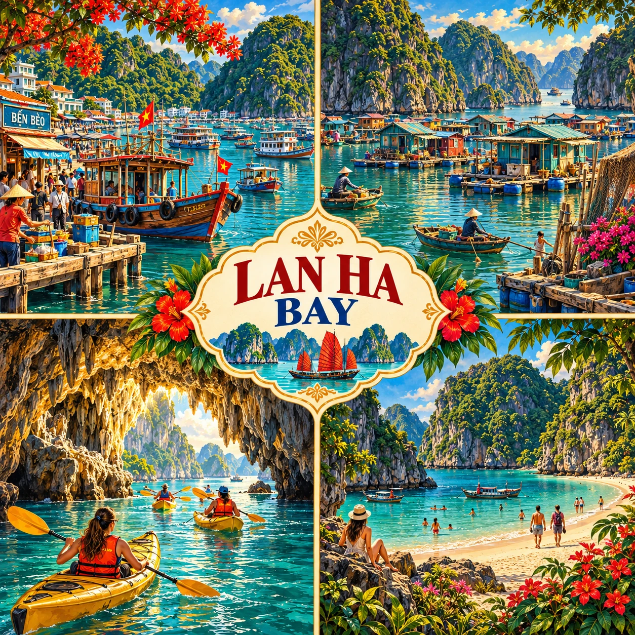 Illustrated Lan Ha Bay route in Hai Phong