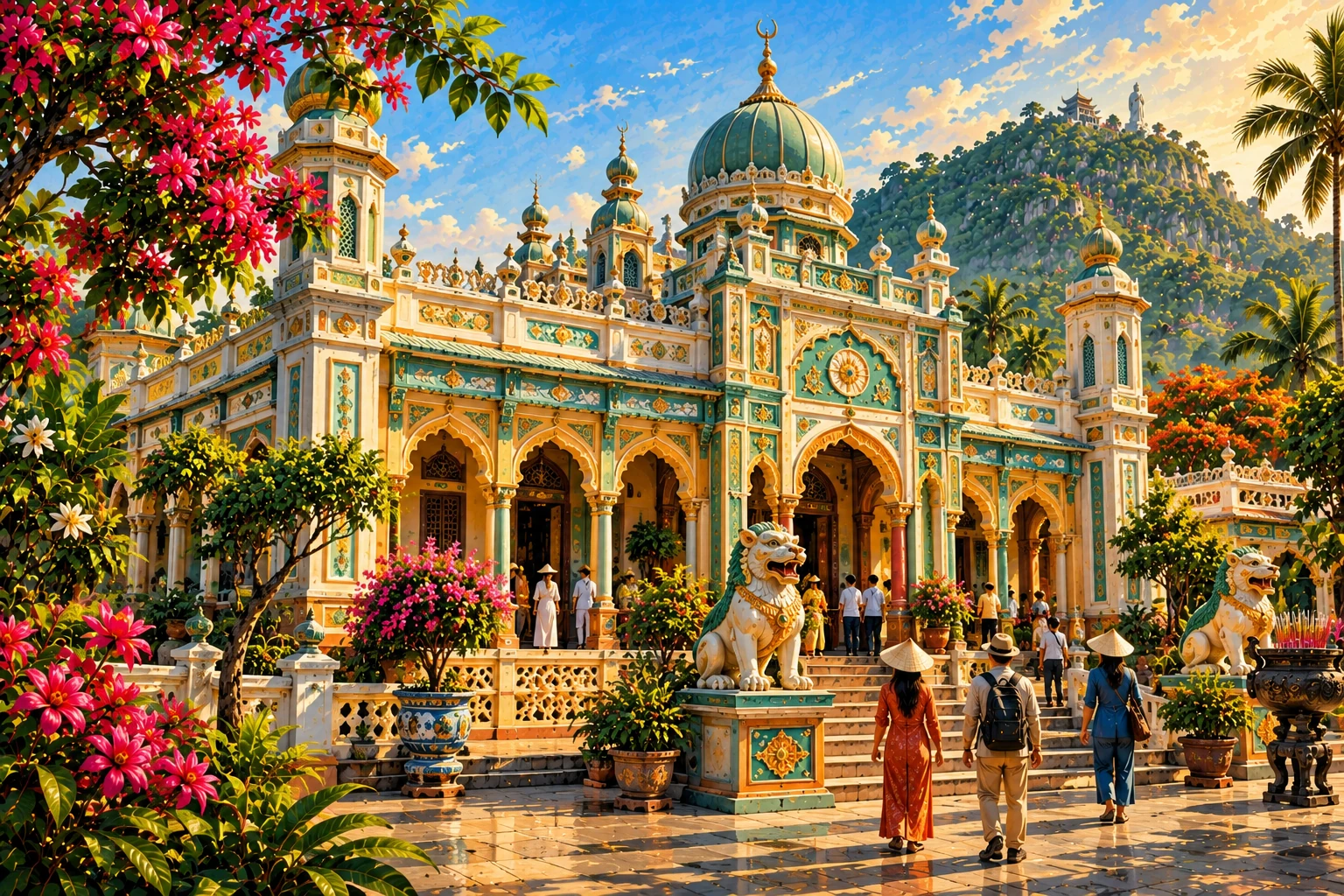 Illustrated view of Tay An Pagoda in An Giang