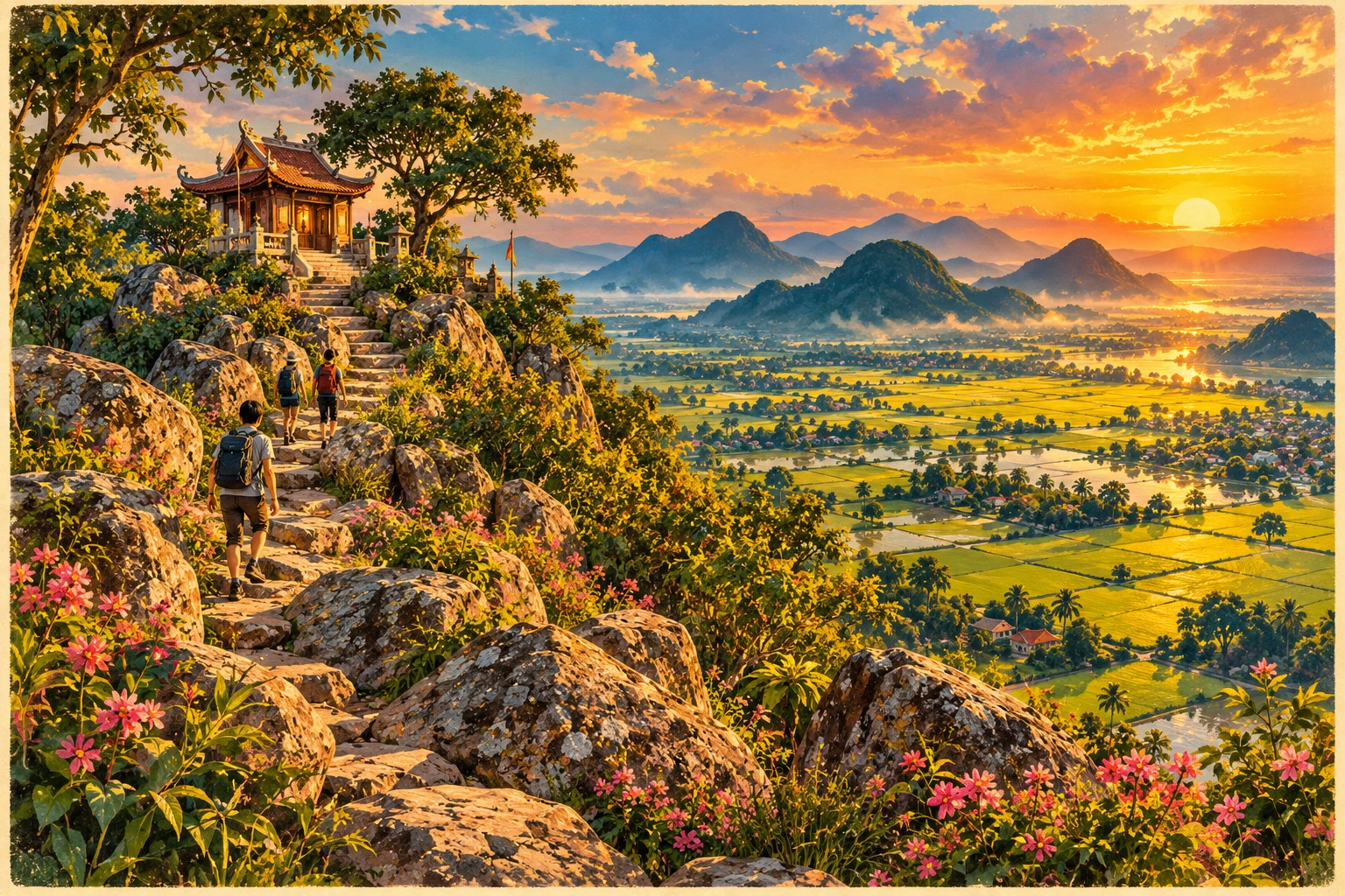 Atmospheric illustrated view of Co To Mountain