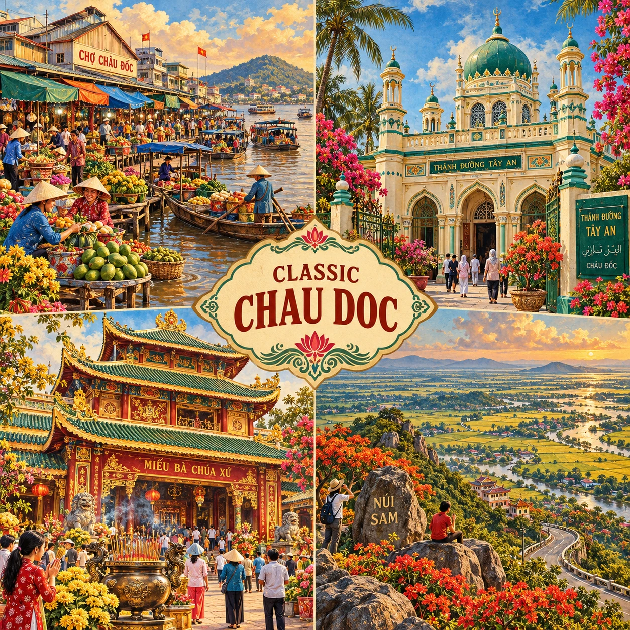 Illustrated Classic Chau Doc Highlights route in An Giang