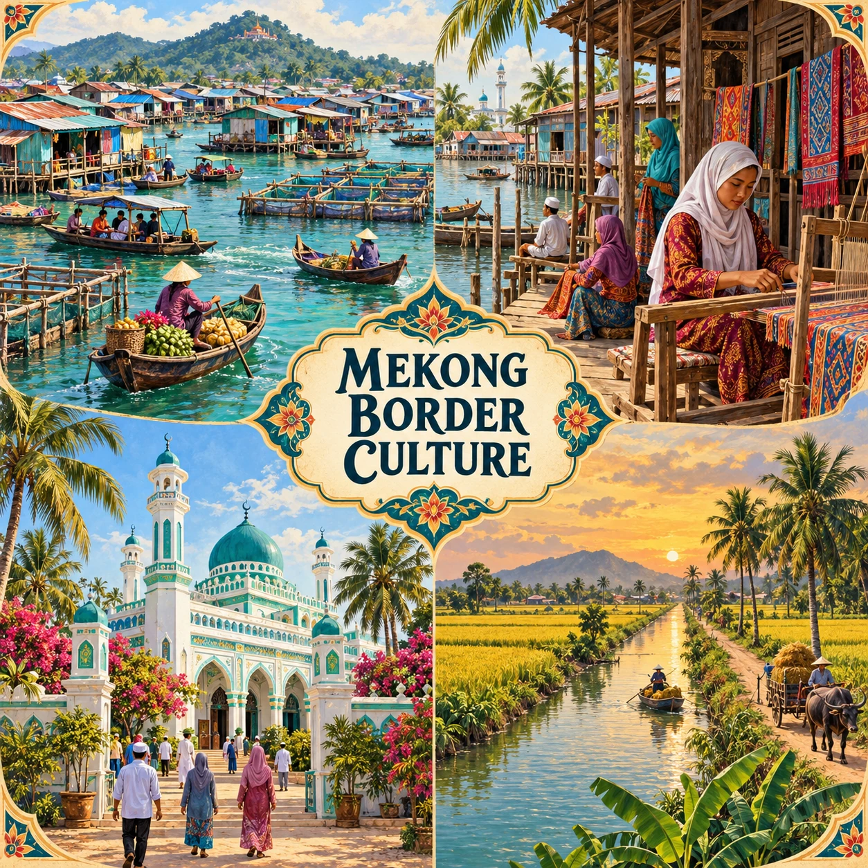 Illustrated Mekong Border Culture route in An Giang