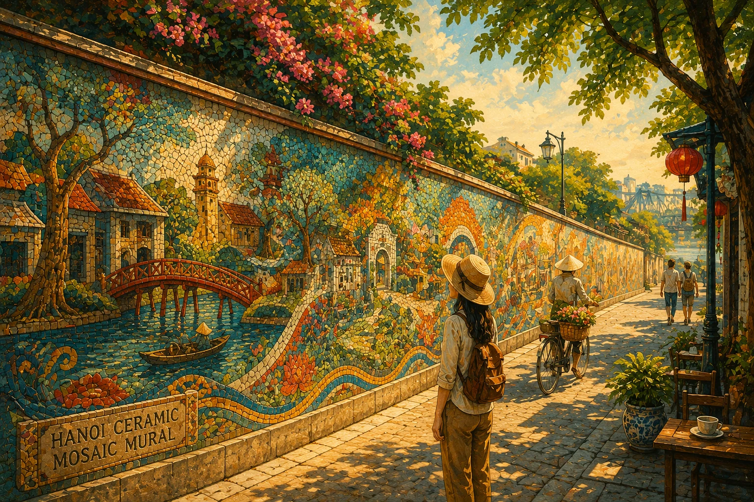 Atmospheric illustrated view of Hanoi Ceramic Mosaic Mural
