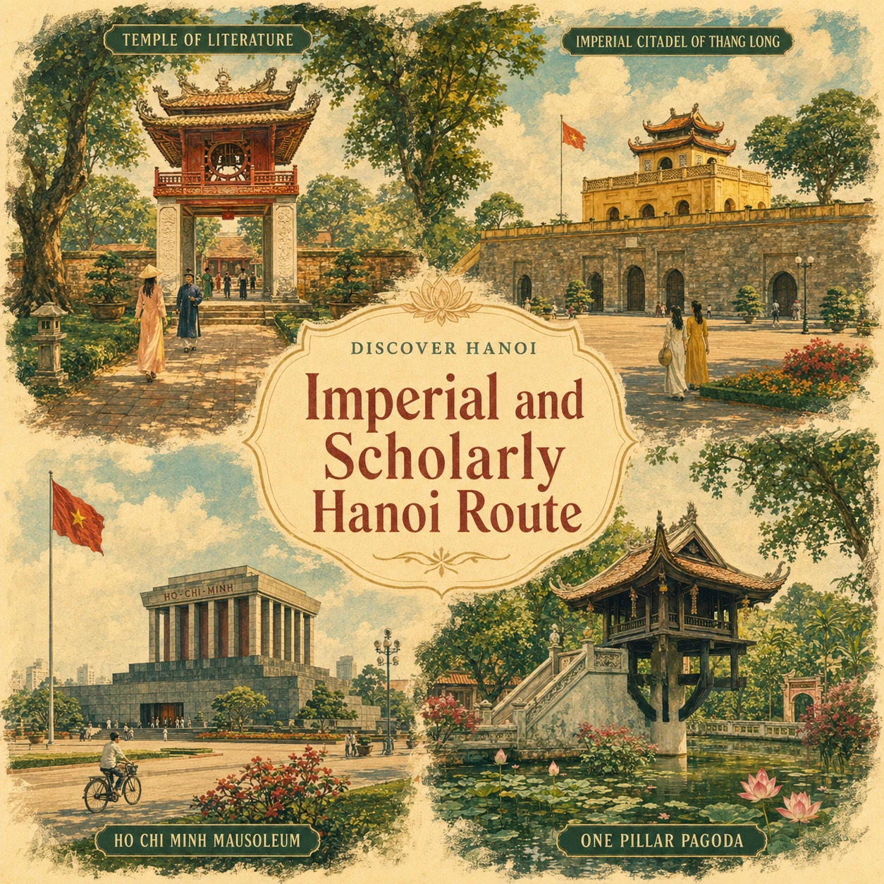 Illustrated Imperial Scholarly Hanoi route in Hanoi