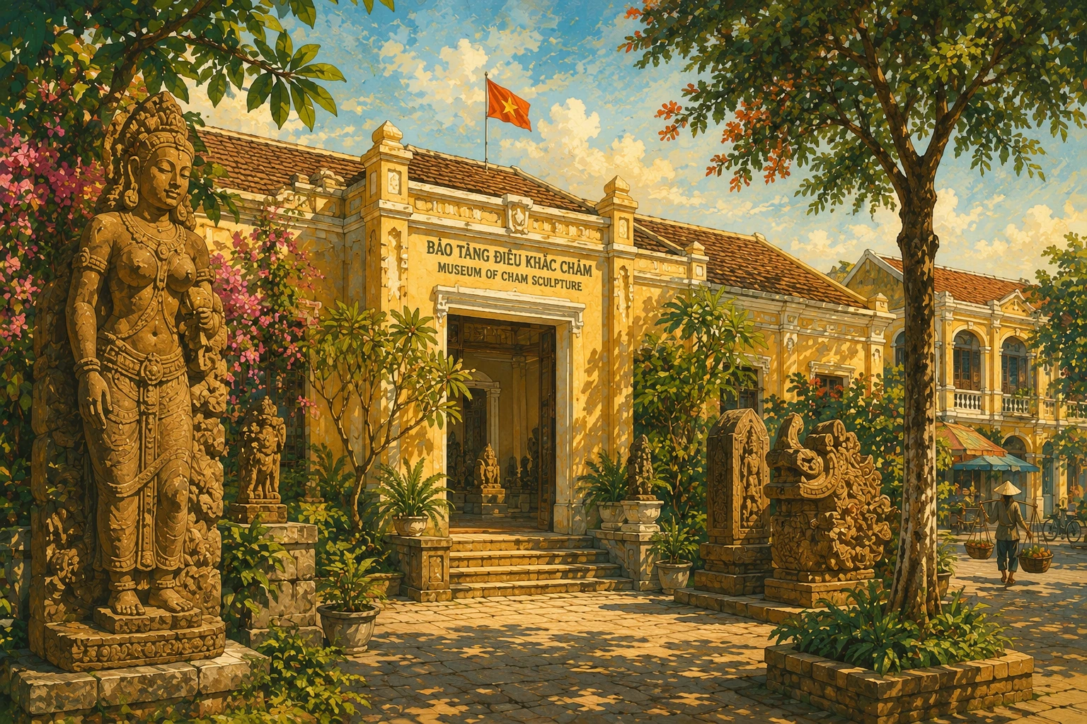 Illustrated view of Museum Cham Sculpture in Da Nang