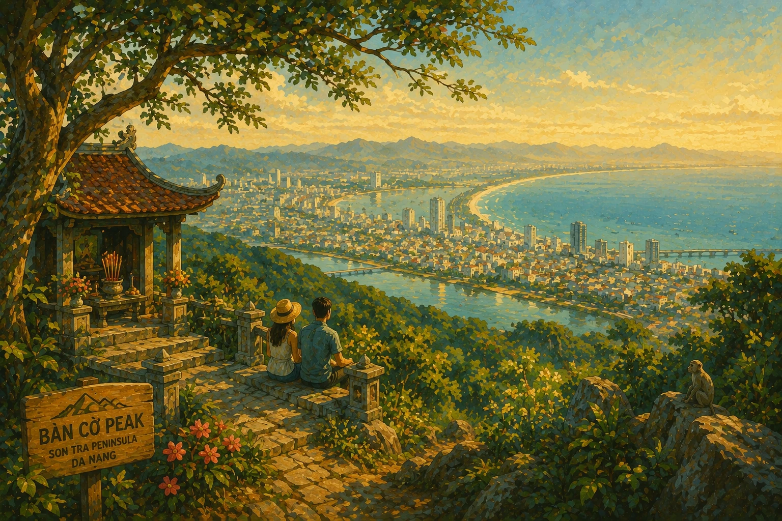 Atmospheric illustrated view of Ban Co Peak