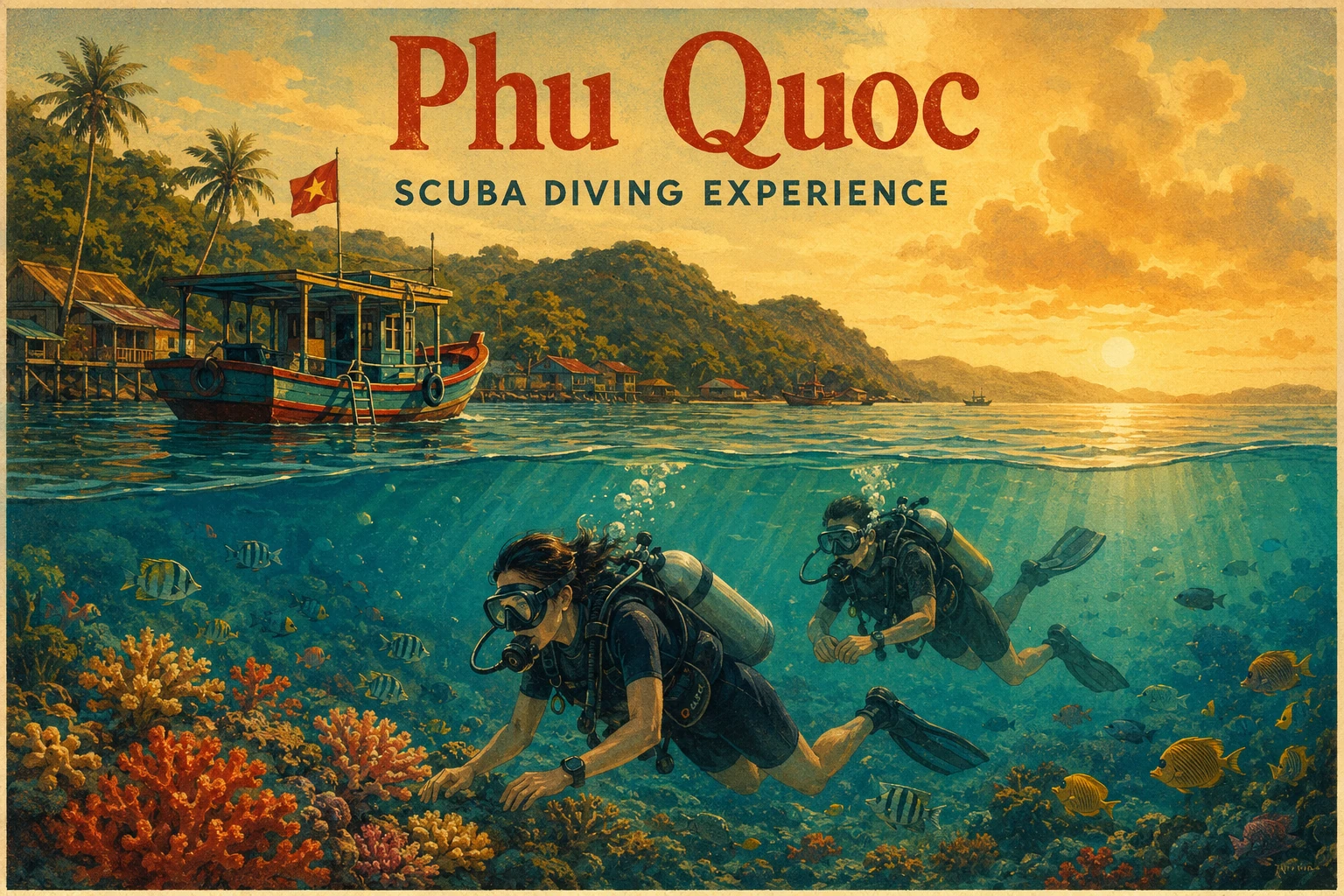 Travelers enjoying Phu Quoc Scuba Diving Experience in Phu Quoc
