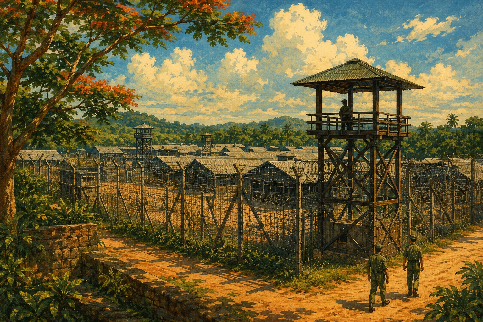 Illustrated view of Phu Quoc Prison in Phu Quoc