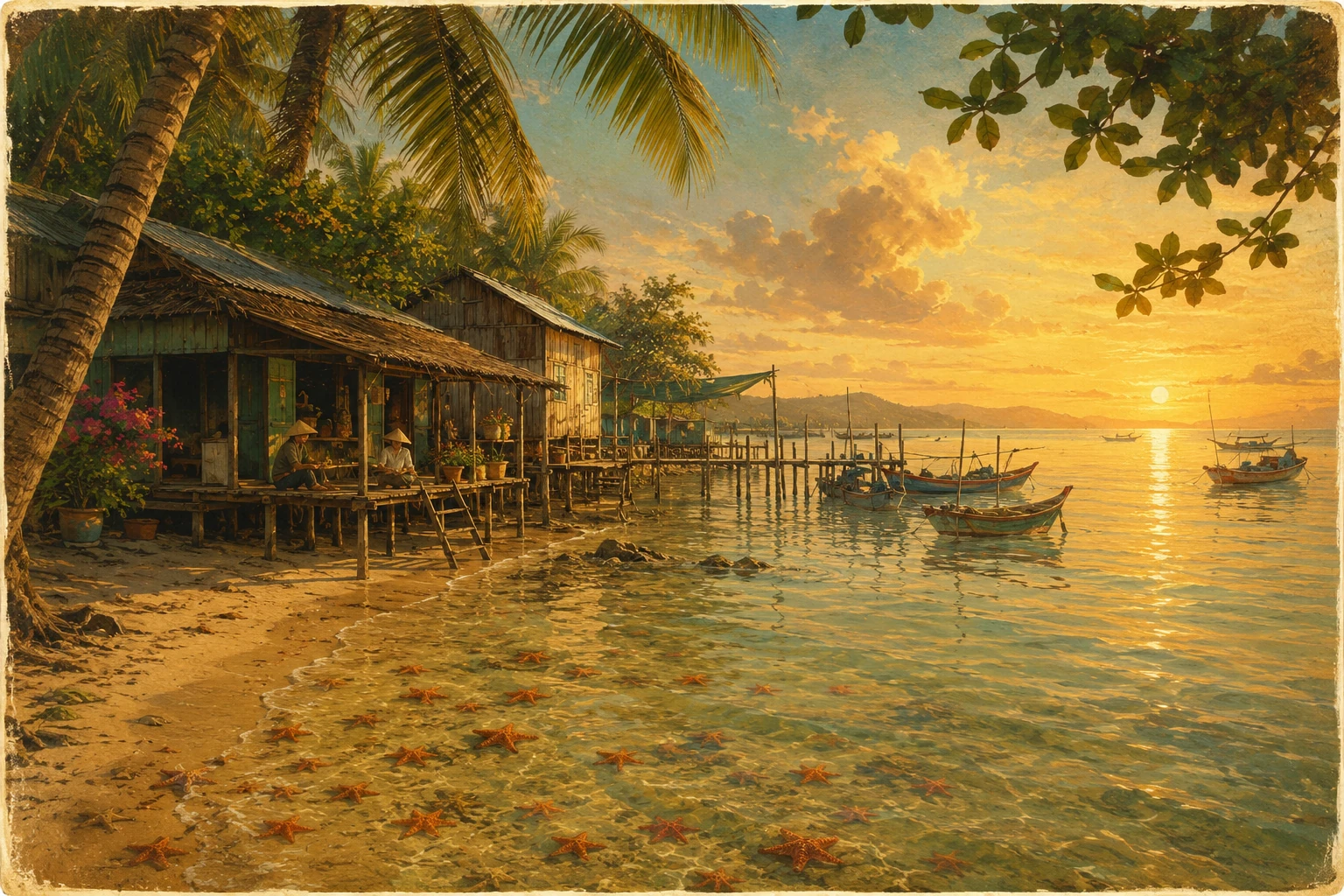 Atmospheric illustrated view of Rach Vem Starfish Beach