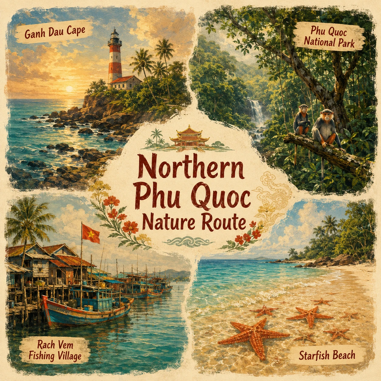 Illustrated Northern Phu Quoc Nature route in Phu Quoc