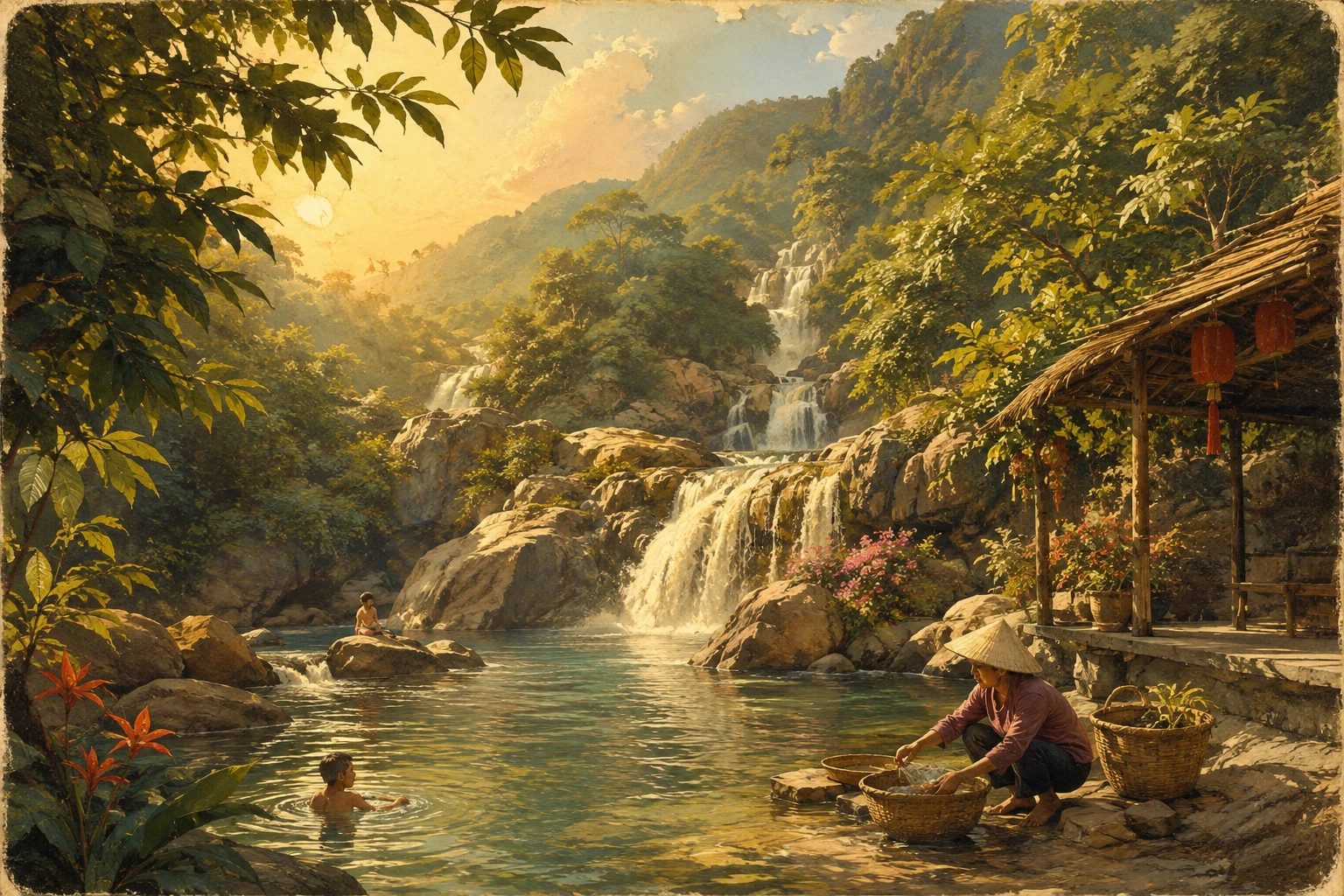 Atmospheric illustrated view of Bai Dai Beach