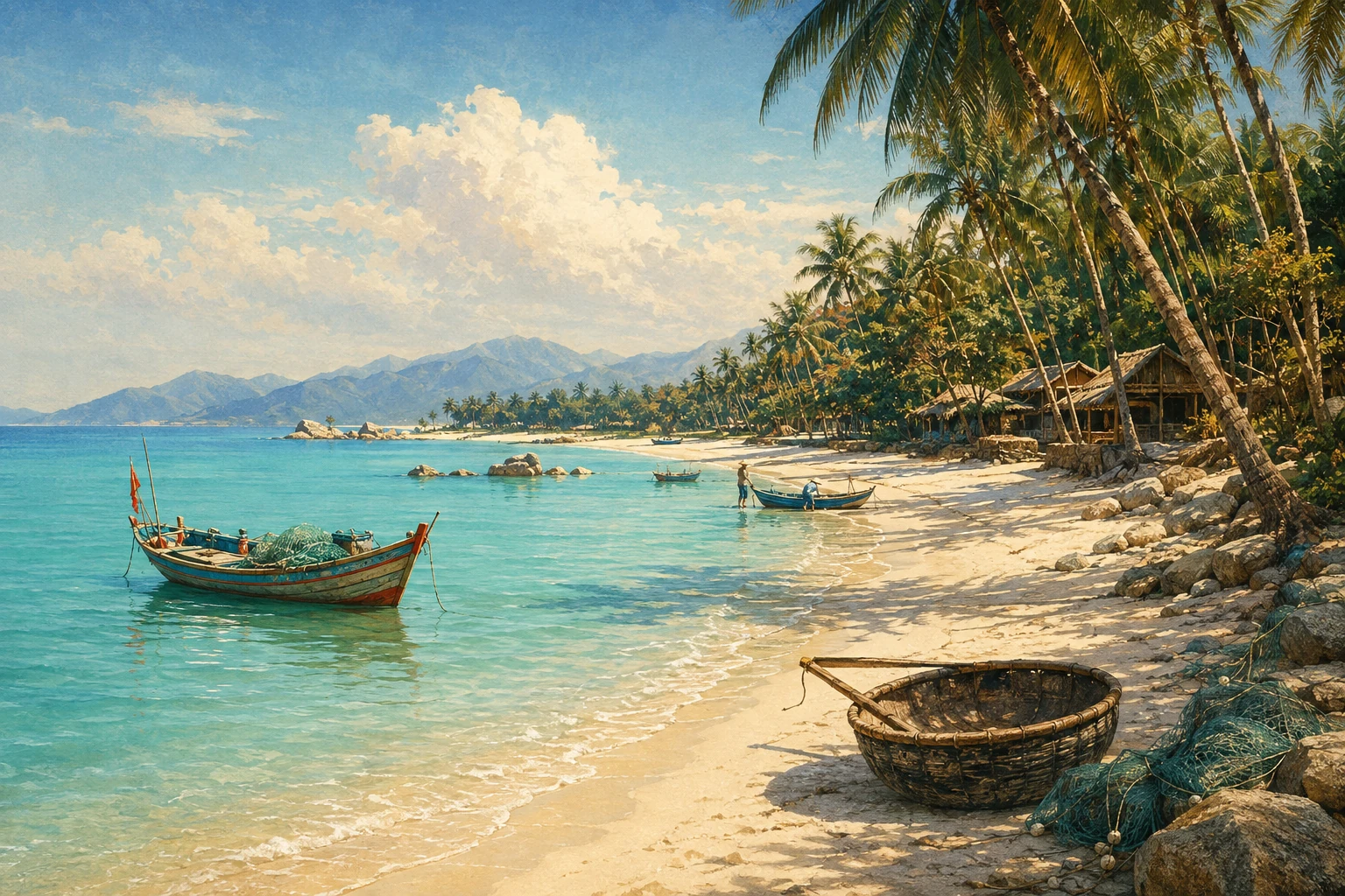 Atmospheric illustrated view of Doc Let Beach