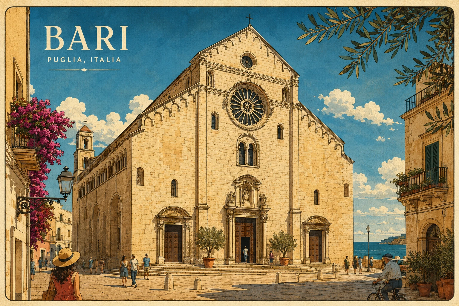 Illustration of Bari Cathedral dedicated to San Sabino