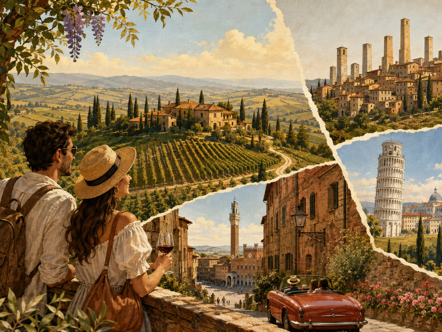 Florence day-trip ideas featuring Tuscan vineyards, Siena, San Gimignano and Pisa