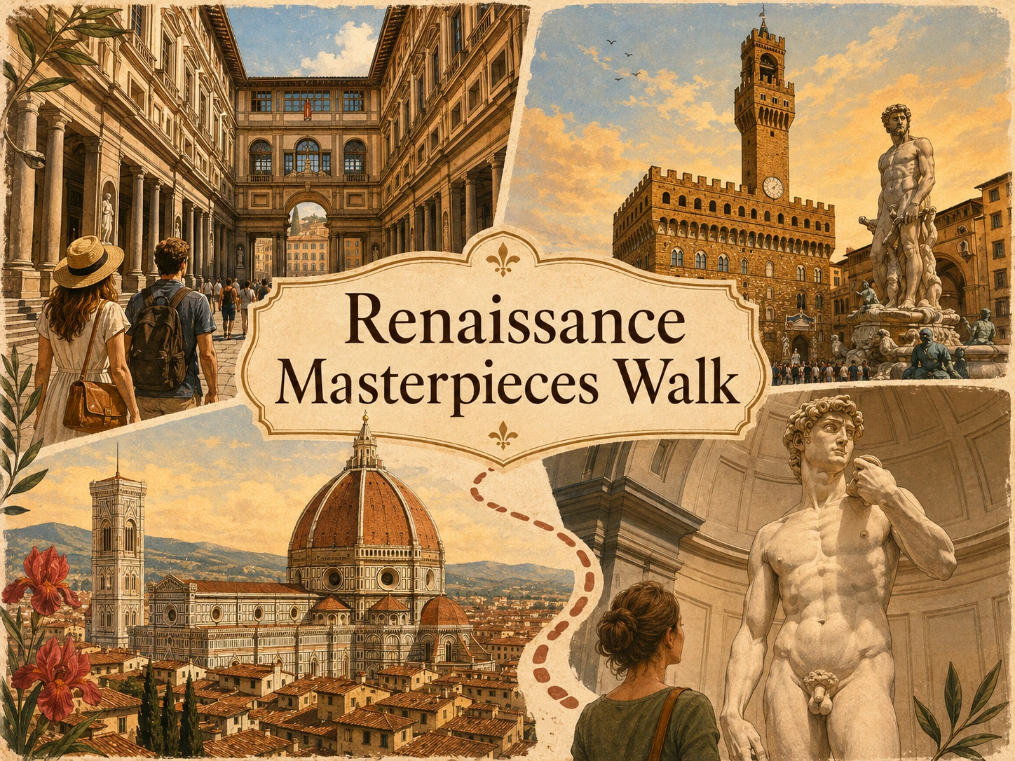 Renaissance masterpieces route through Florence's galleries, squares and cathedral