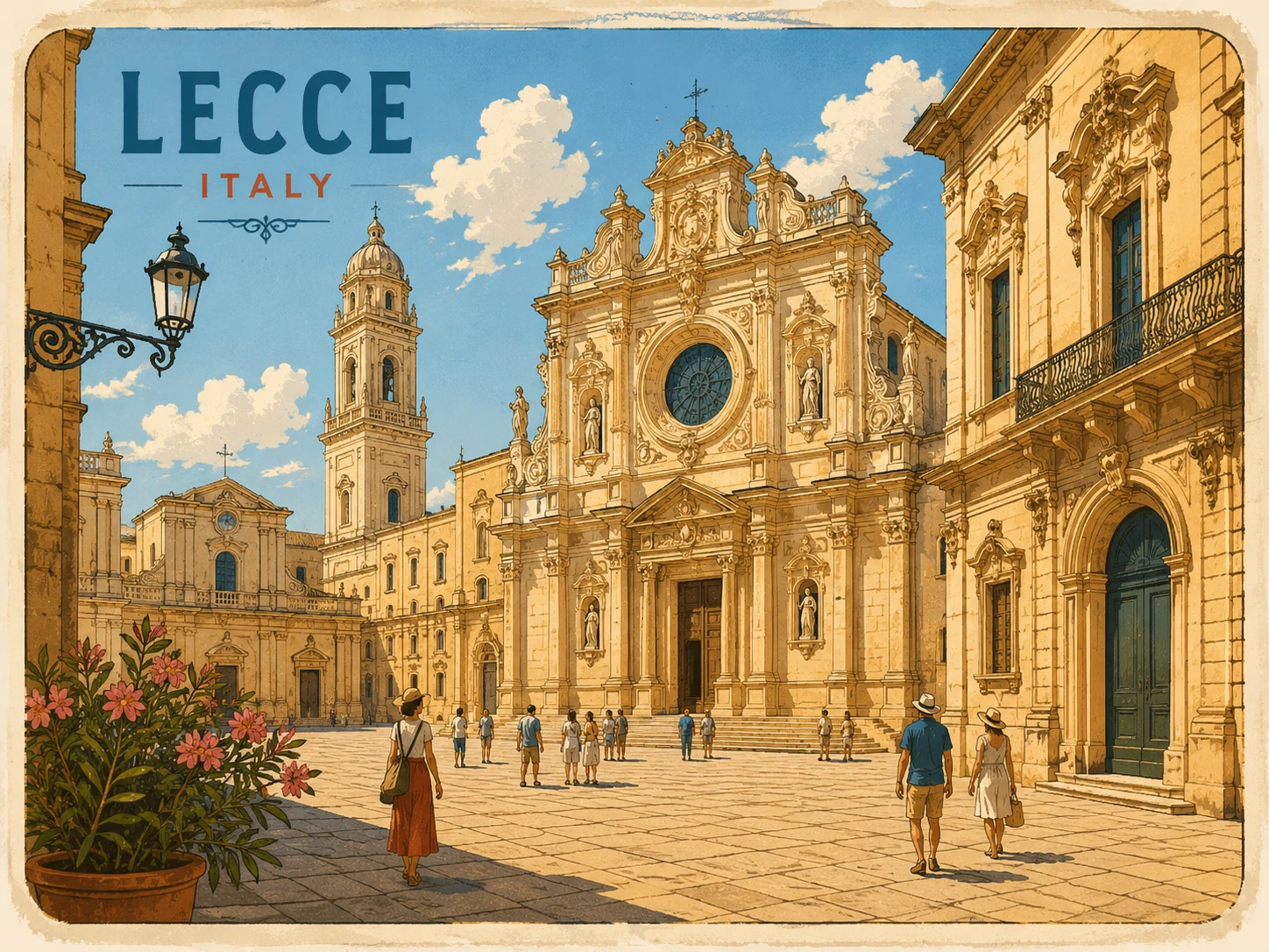Piazza del Duomo and its Baroque cathedral complex in Lecce