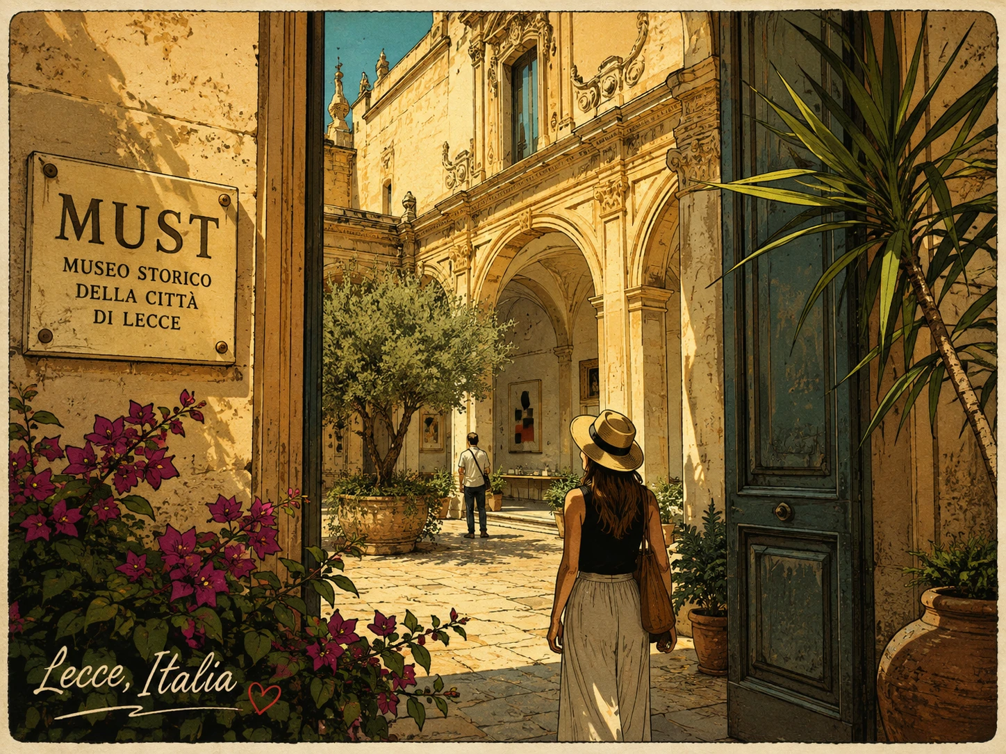 Hidden courtyard entrance to the MUST Museum in Lecce
