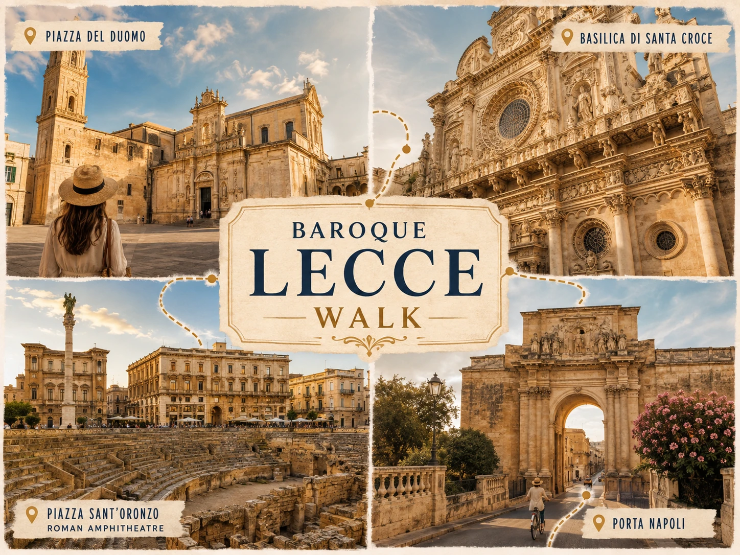 Baroque Lecce walking route through the Duomo, Santa Croce, Sant'Oronzo and Porta Napoli