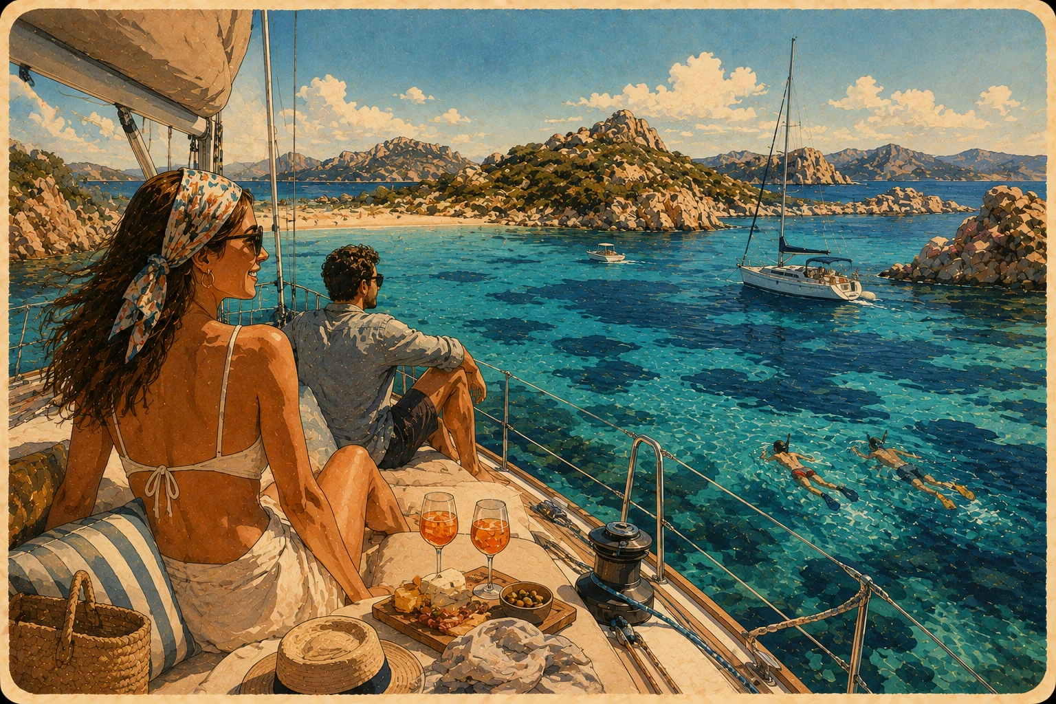 Boat trip through the clear waters and granite islands of La Maddalena Archipelago