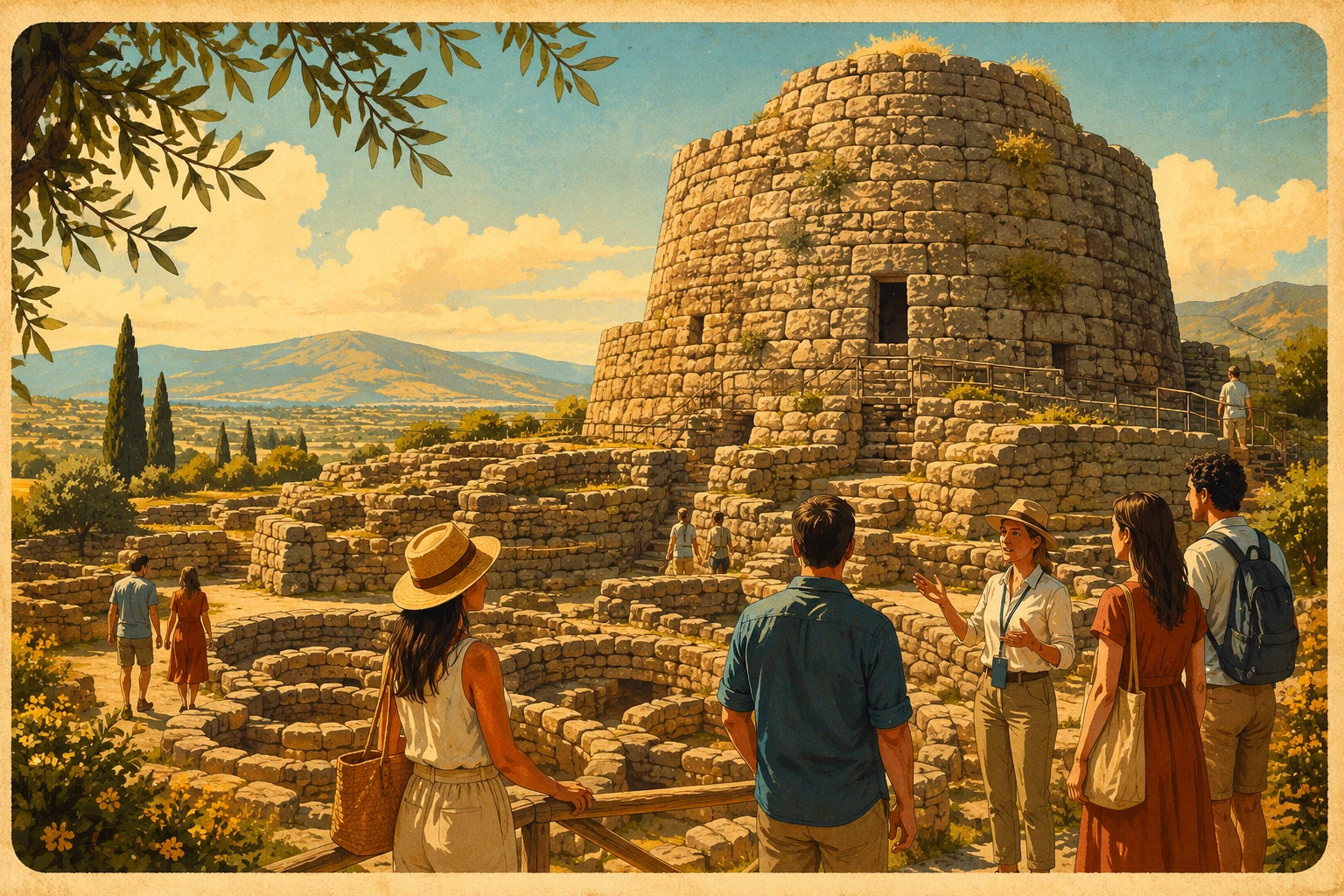 Guided visit through the ancient stone complex of Su Nuraxi in Sardinia